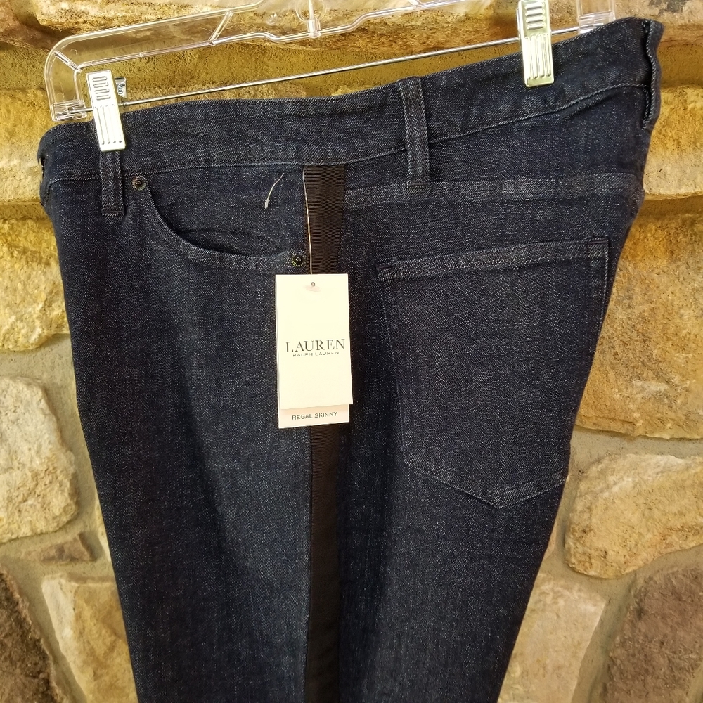 Ralph Lauren Regal Skinny Jeans Size 12 Tuxedo Stripe